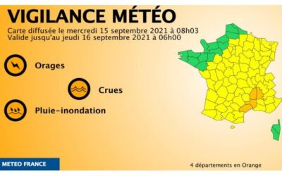 Alerta naranja en cuatro departamentos franceses por lluvias, tormentas e inundaciones